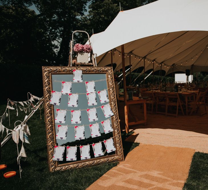 Mirrored wedding seating chart