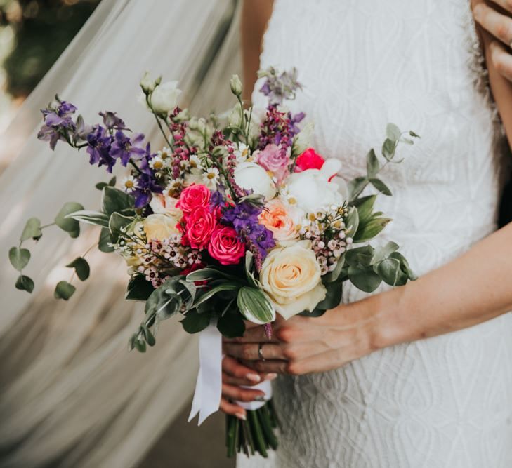 Bright wedding flowers in pink tones