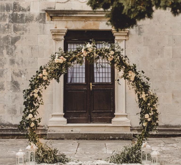 Floral moon gate for elopement