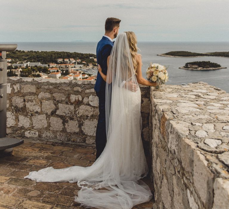 Bride and groom at Hvar wedding