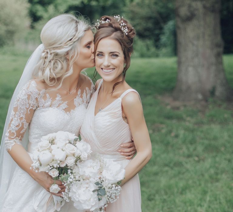 Bride In La Sposa Wedding Dress // Pink Ruffled Chair Covers For Romantic Pastel Pink Wedding At Dorton House With Bride In La Sposa And Images From Julia &amp; You Photography