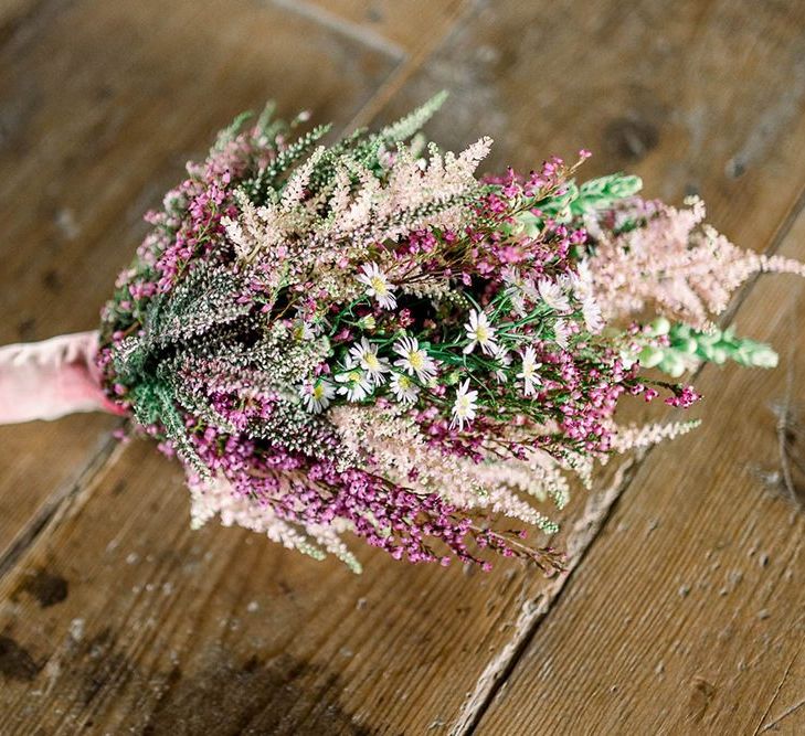 Pink astilbe wedding bouquet