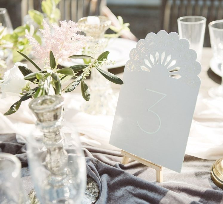 Table Numbers by The Wedding of My Dreams | L'heure Opulente - Laid Back French Chic, Paired with Elegant British Twists by Simply Pergord Weddings at Le Jardin à La Française Chateau | Mathilde Dufraisse Photography