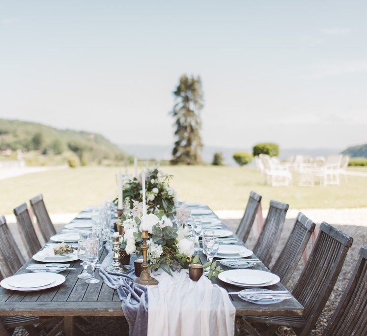 Elegant Tablescape | L'heure Opulente - Laid Back French Chic, Paired with Elegant British Twists by Simply Pergord Weddings at Le Jardin à La Française Chateau | Mathilde Dufraisse Photography