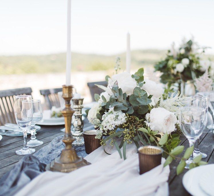 Elegant Table Decor | Candle Sticks &amp; Votives | L'heure Opulente - Laid Back French Chic, Paired with Elegant British Twists by Simply Pergord Weddings at Le Jardin à La Française Chateau | Mathilde Dufraisse Photography