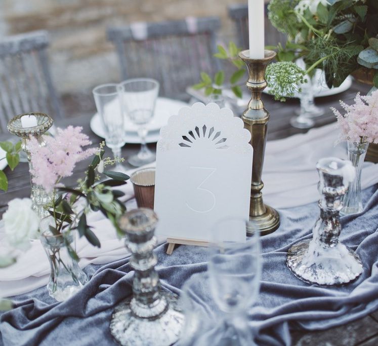 Elegant Table Decor | Candle Sticks | L'heure Opulente - Laid Back French Chic, Paired with Elegant British Twists by Simply Pergord Weddings at Le Jardin à La Française Chateau | Mathilde Dufraisse Photography