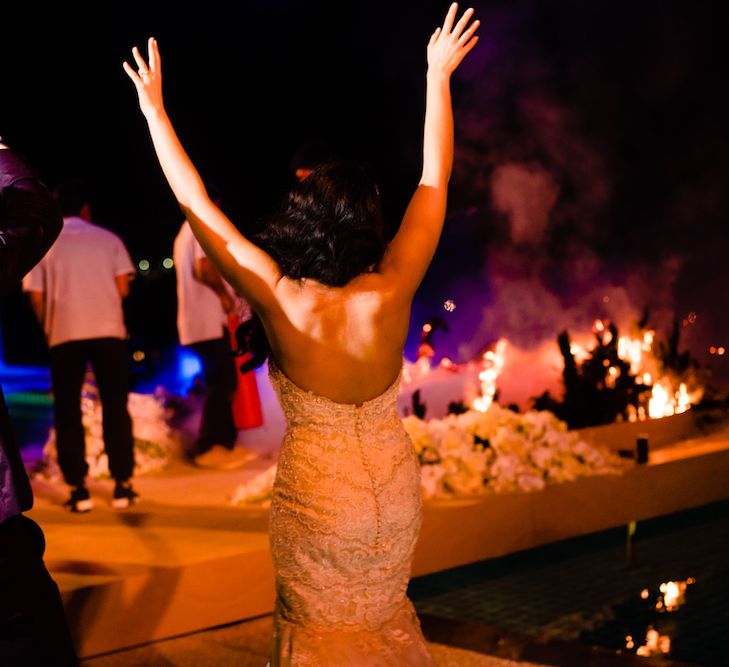 Wedding Reception // Pampas Grass Altar For A Glamorous Thailand Destination Wedding Planned By The Wedding Bliss Thailand With Images From Liam Collard Photography