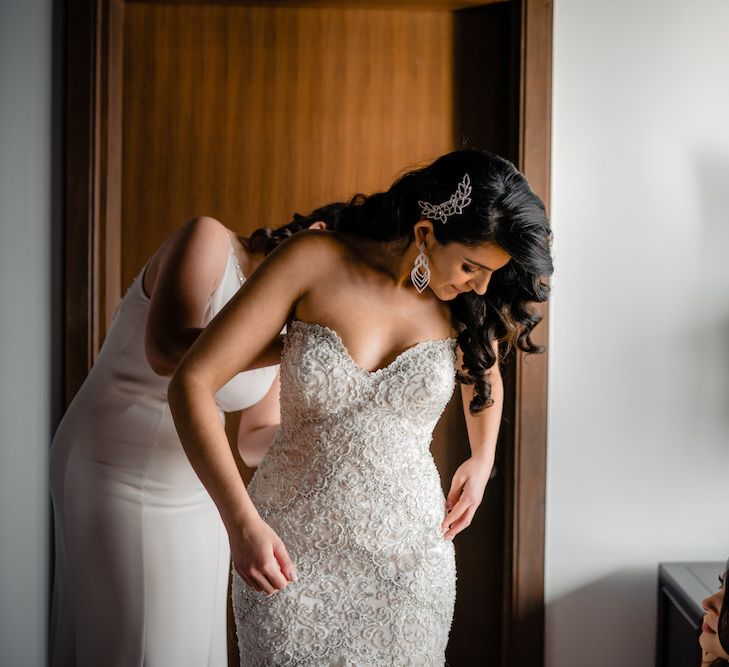 Bride Getting Ready // Pampas Grass Altar For A Glamorous Thailand Destination Wedding Planned By The Wedding Bliss Thailand With Images From Liam Collard Photography