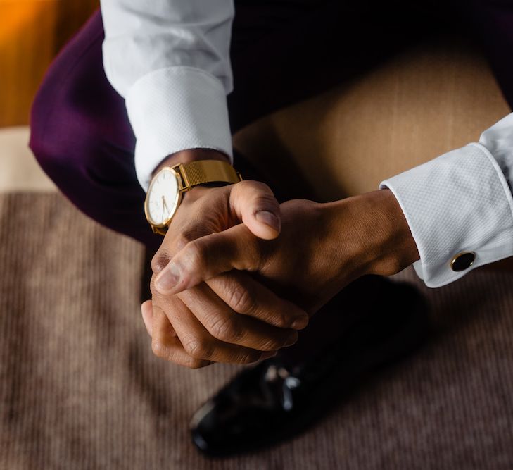 Groom Getting Ready // Pampas Grass Altar For A Glamorous Thailand Destination Wedding Planned By The Wedding Bliss Thailand With Images From Liam Collard Photography