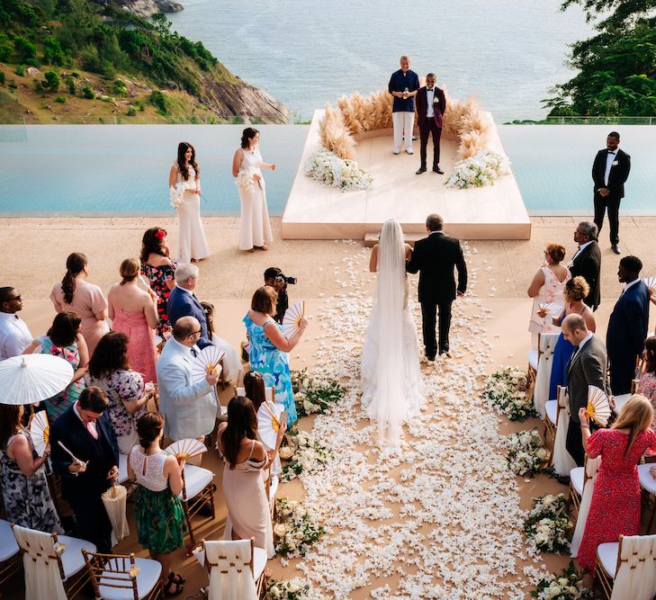 Pampas Grass Altar For A Glamorous Thailand Destination Wedding Planned By The Wedding Bliss Thailand With Images From Liam Collard Photography