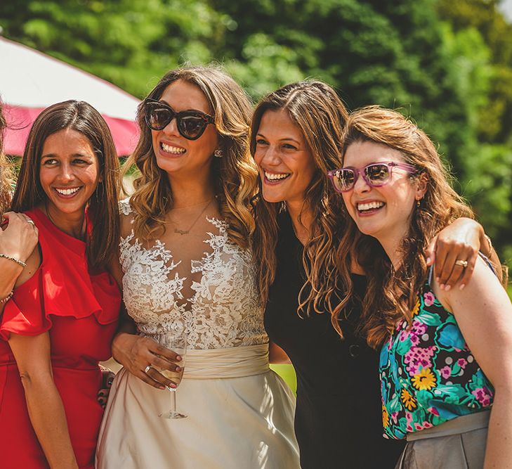 Bride in Separates | Helena Fortley Lace Top | Pennard House Outdoor Country Garden Wedding | Howell Jones Photography