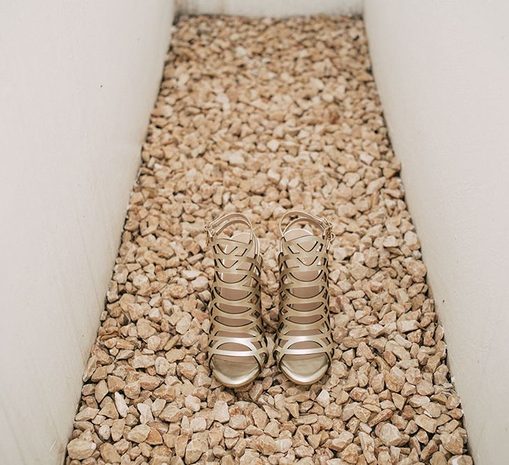 Lasercut Bridal Shoes | Luxe Blush Pink Glasshouse Wedding at Cortal Gran, Spain Planned by La Puta Suegra  | Sara Lobla Photography