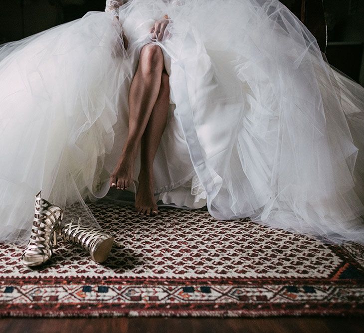 Laser Cut Wedding Shoes | Rosa Clara Wedding Dress | Luxe Blush Pink Glasshouse Wedding at Cortal Gran, Spain Planned by La Puta Suegra  | Sara Lobla Photography