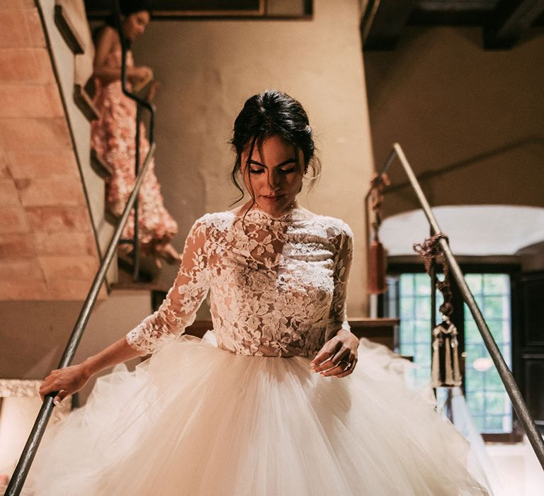 Bride in Rosa Clara Princess Gown | Luxe Blush Pink Glasshouse Wedding at Cortal Gran, Spain Planned by La Puta Suegra  | Sara Lobla Photography