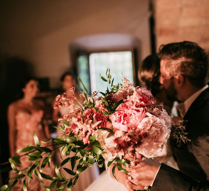 Blush Pink Bridal Bouquet | Luxe Blush Pink Glasshouse Wedding at Cortal Gran, Spain Planned by La Puta Suegra  | Sara Lobla Photography