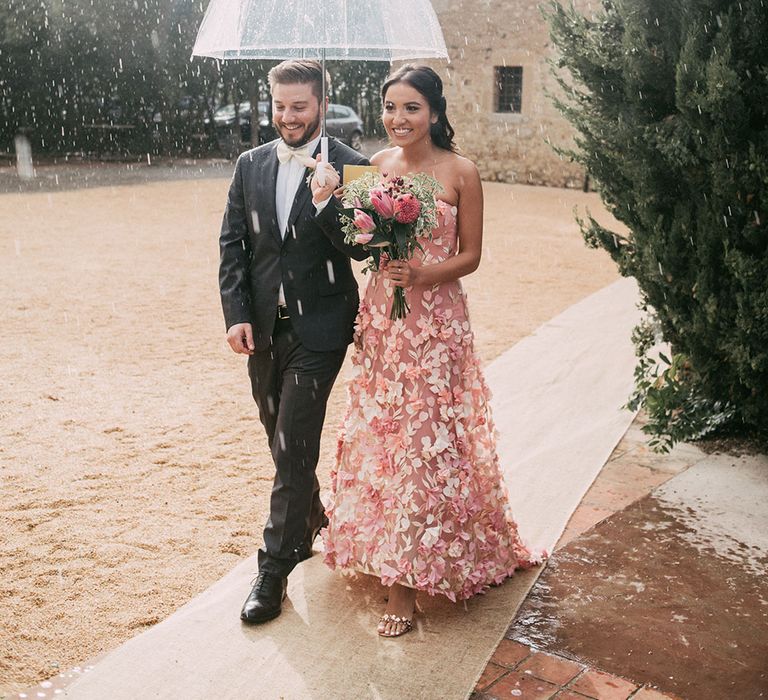 Groomsman &amp; Bridesmaids in Blush Pink Dress |  Luxe Blush Pink Glasshouse Wedding at Cortal Gran, Spain Planned by La Puta Suegra  | Sara Lobla Photography