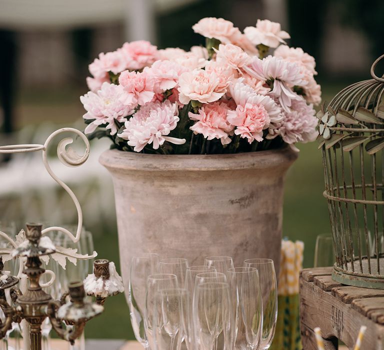 Pink Wedding Flowers | Wedding Decor | Luxe Blush Pink Glasshouse Wedding at Cortal Gran, Spain Planned by La Puta Suegra  | Sara Lobla Photography