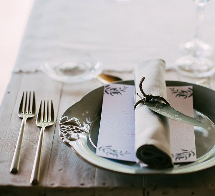 Elegant Place Setting | Luxe Blush Pink Glasshouse Wedding at Cortal Gran, Spain Planned by La Puta Suegra  | Sara Lobla Photography