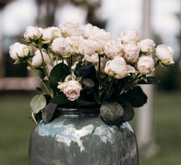 Roses in a Vases | Luxe Blush Pink Glasshouse Wedding at Cortal Gran, Spain Planned by La Puta Suegra  | Sara Lobla Photography