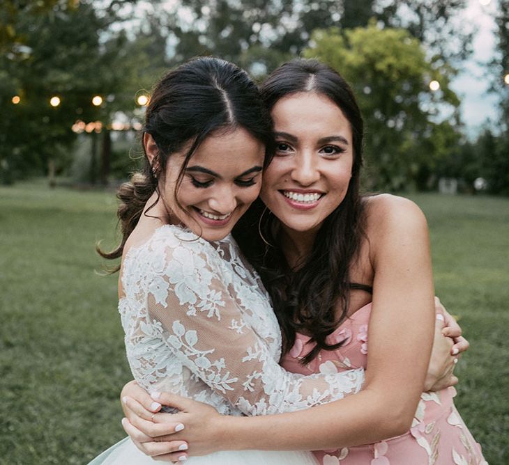 Bride &amp; Maid of Honour | Wedding Decor | Luxe Blush Pink Glasshouse Wedding at Cortal Gran, Spain Planned by La Puta Suegra  | Sara Lobla Photography