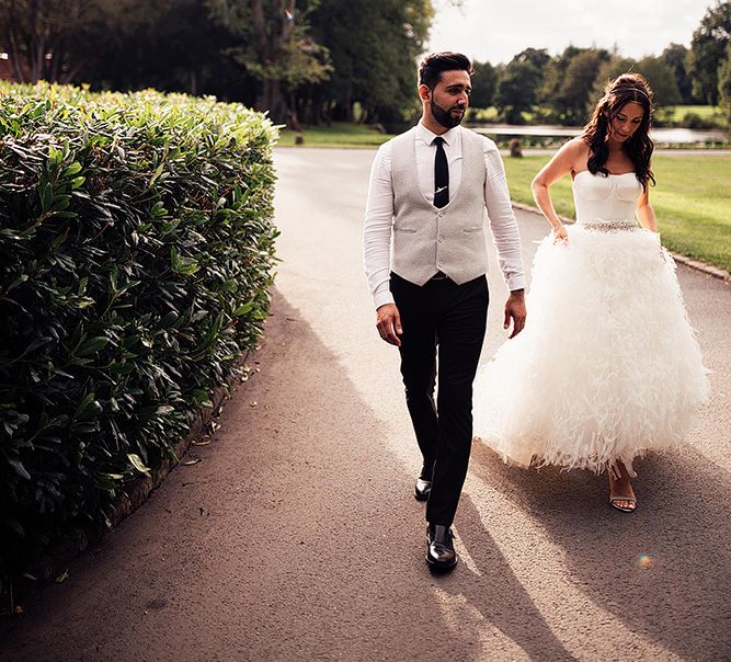 Relaxed wedding portrait at Dorfold Hall wedding venue