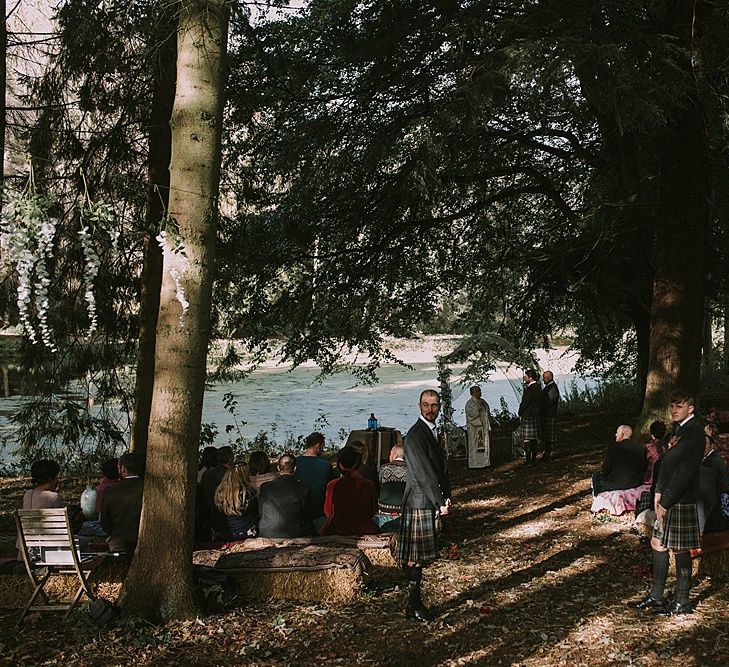 Wedding Ceremony | Autumnal Scottish Woodland Wedding at Fernie Castle | Maureen Du Preez Photography