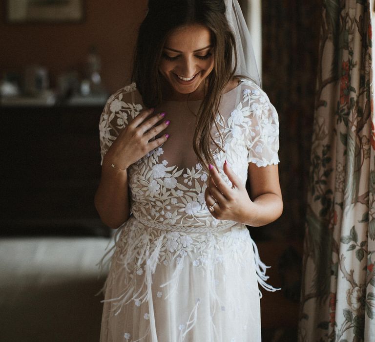 Bride In Hermione De Paula Wedding Dress // James Frost Photography