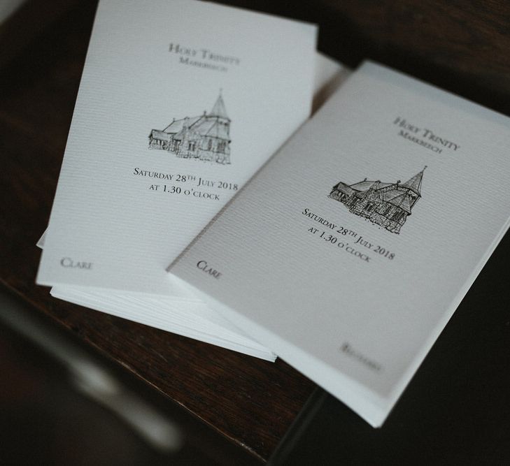 Illustrated Order Of Service For Church Wedding  // James Frost Photography