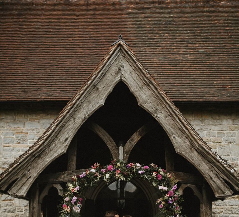 Floral Arch For Church Wedding  // James Frost Photography