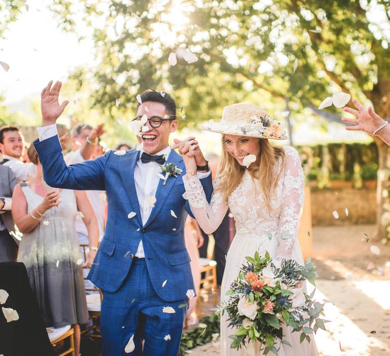 Bride In Straw Hat With Leanne Marshall Wedding Dress Destination Wedding In Mallorca With Images From F2 Studios And Film By Alberto &amp; Yago