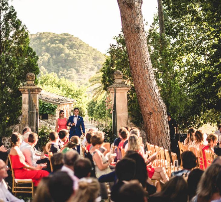 Destination Wedding In Mallorca With Outdoor Wedding Ceremony // Bride In Straw Hat With Leanne Marshall Wedding Dress Destination Wedding In Mallorca With Images From F2 Studios And Film By Alberto &amp; Yago