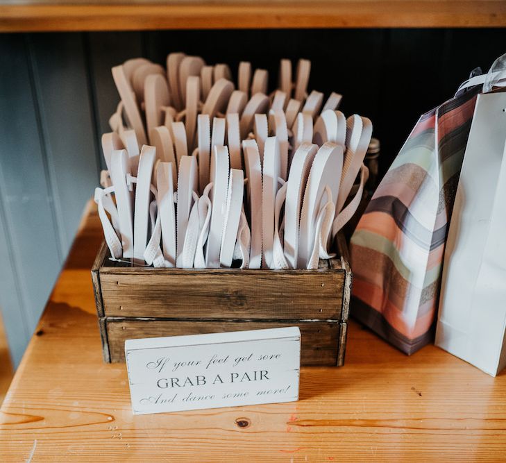 Flip flops for wedding guests