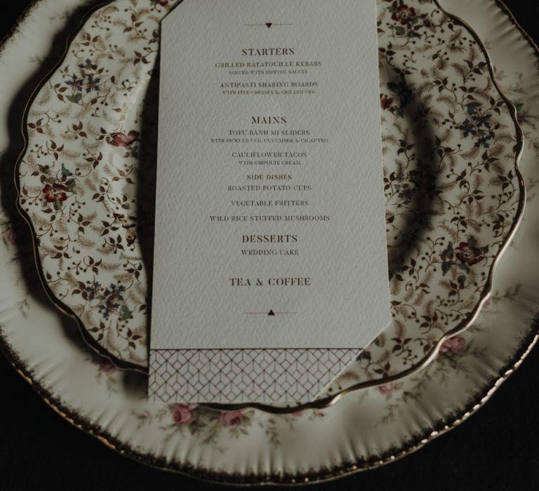 Place Setting with Floral Tableware by The Green Cockatoo