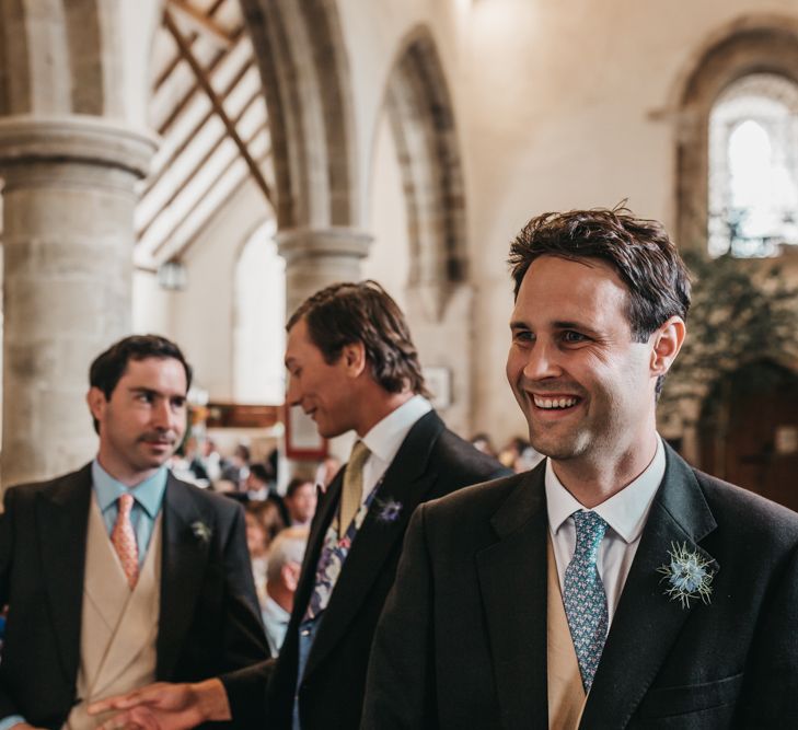 Groom at the altar of church wedding ceremony