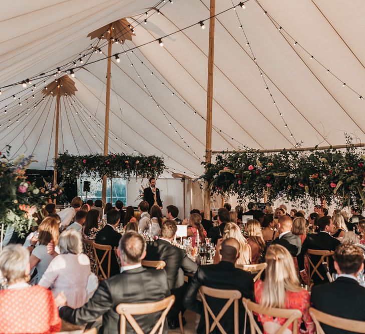 Church wedding and Sperry tent reception