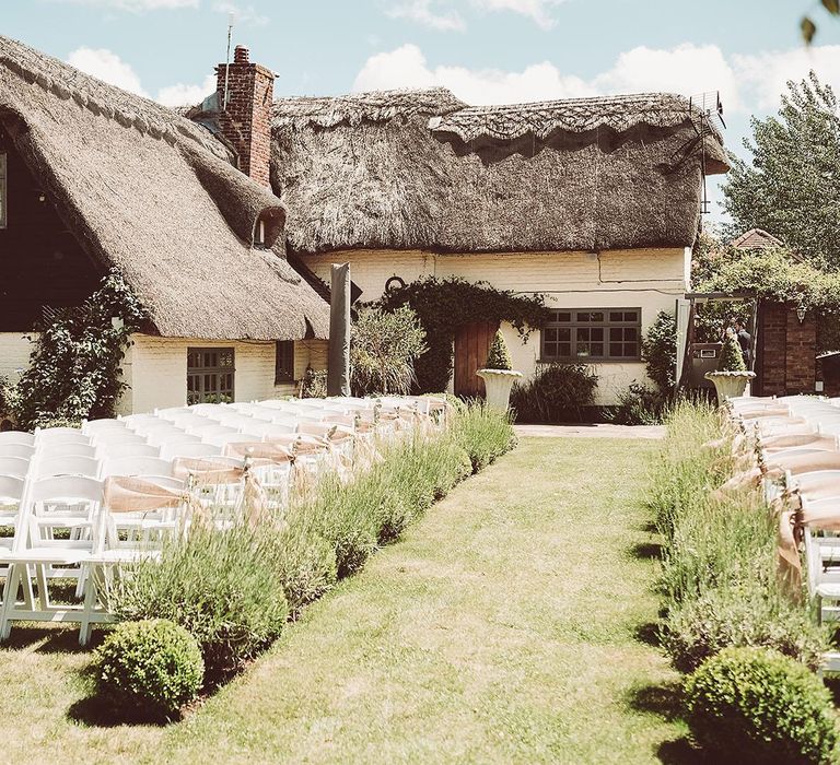 Country House Wedding Venue Outdoor Ceremony Set Up