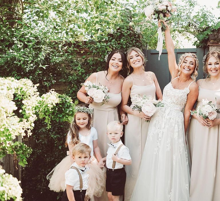 Bridal Party Before Ceremony in ASOS Pink Dresses