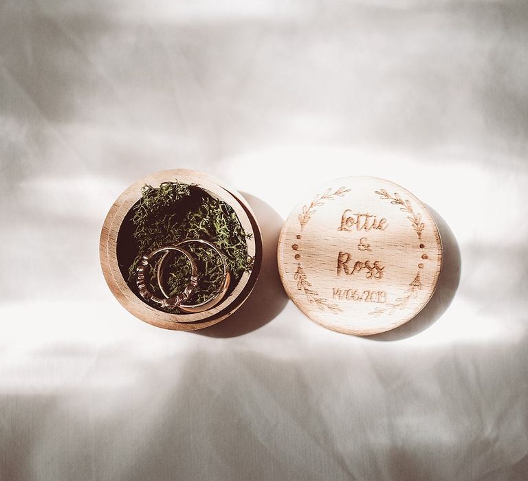 Rustic Personalised Wooden Ring Box