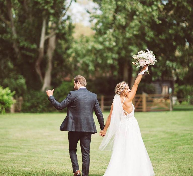 Low Back Lace Bride Dress with Crossover Straps