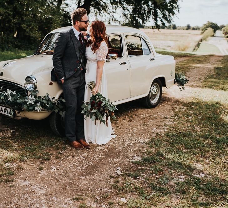 Vintage wedding car for Cotswold wedding