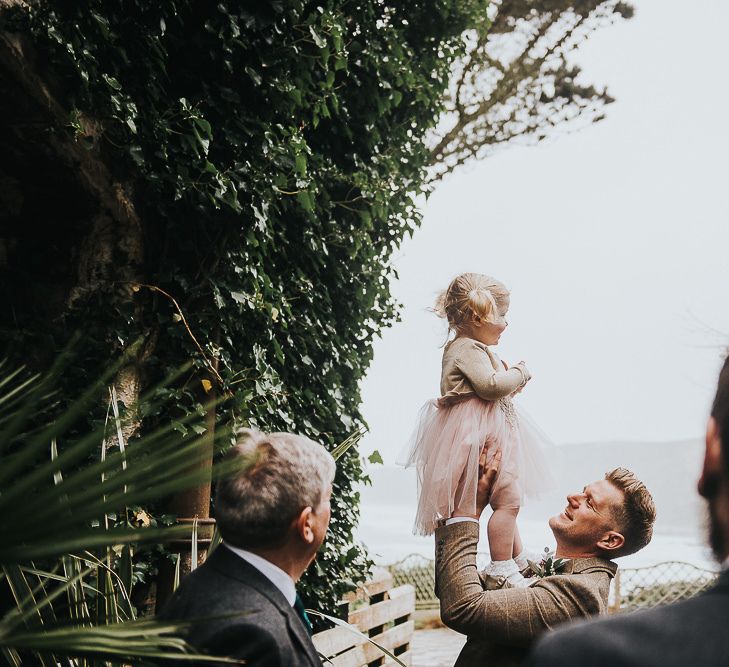 Flower Girl in Pink Tulle Monsoon Dress