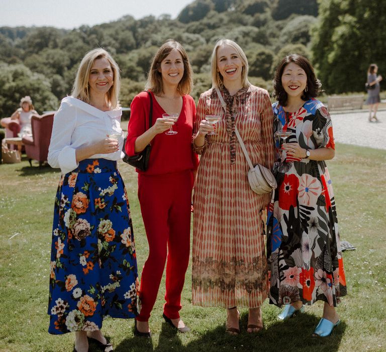 Stylish Wedding Guests // Boconnoc Cornwall Weekend Wedding With Bride In Halfpenny London &amp; Groom In Paul Smith With Images From The Curries