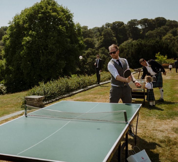 Table Tennis Table For Wedding // Boconnoc Cornwall Weekend Wedding With Bride In Halfpenny London &amp; Groom In Paul Smith With Images From The Curries