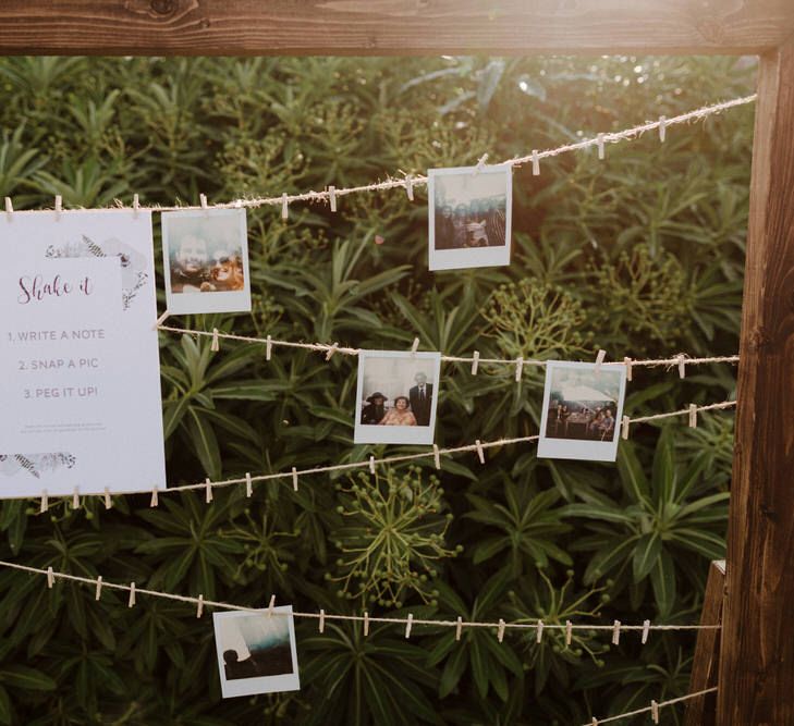 Polaroid Guest Book For Wedding // Boconnoc Cornwall Weekend Wedding With Bride In Halfpenny London &amp; Groom In Paul Smith With Images From The Curries