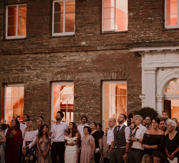 Fireworks At Wedding // Boconnoc Cornwall Weekend Wedding With Bride In Halfpenny London &amp; Groom In Paul Smith With Images From The Curries