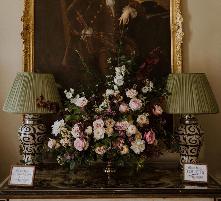 Pink &amp; Burgundy Toned Florals For Wedding // Boconnoc Cornwall Weekend Wedding With Bride In Halfpenny London &amp; Groom In Paul Smith With Images From The Curries