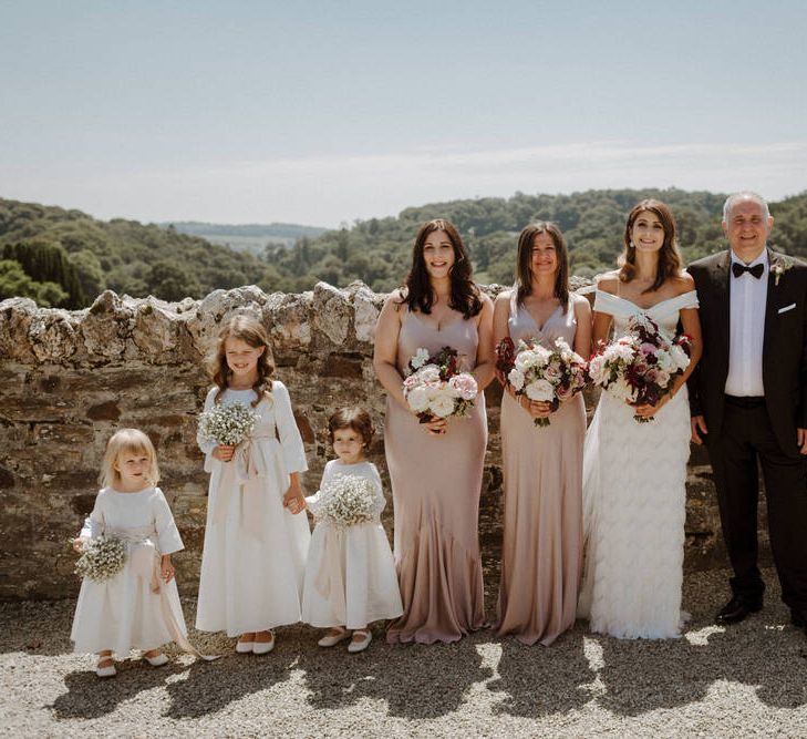 Wedding Party In Ghost &amp; Bride In Halfpenny London // Bride In Halfpenny London Separates // Boconnoc Cornwall Weekend Wedding With Bride In Halfpenny London &amp; Groom In Paul Smith With Images From The Curries