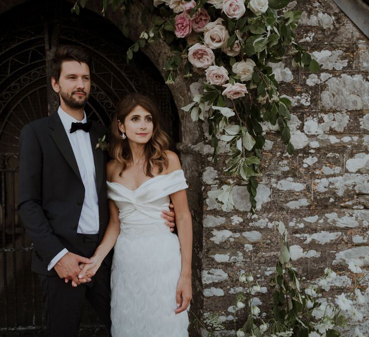 Floral Arch For Church // Boconnoc Cornwall Weekend Wedding With Bride In Halfpenny London &amp; Groom In Paul Smith With Images From The Curries