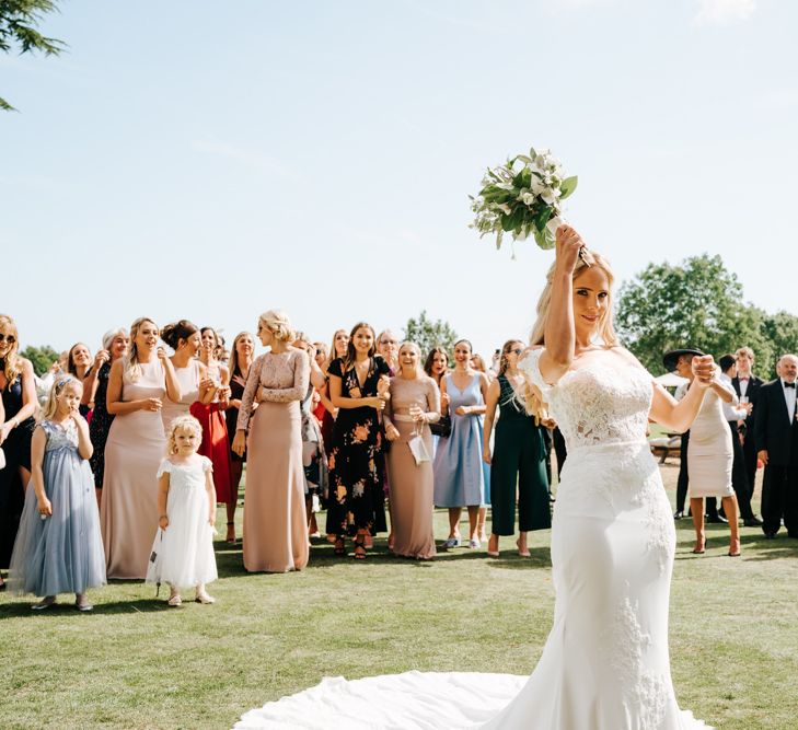 Bride Tossing the Wedding Bouquet