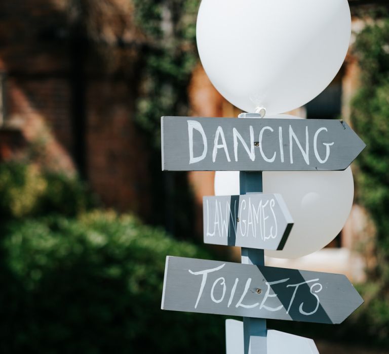 Grey Wedding Direction Sign Post